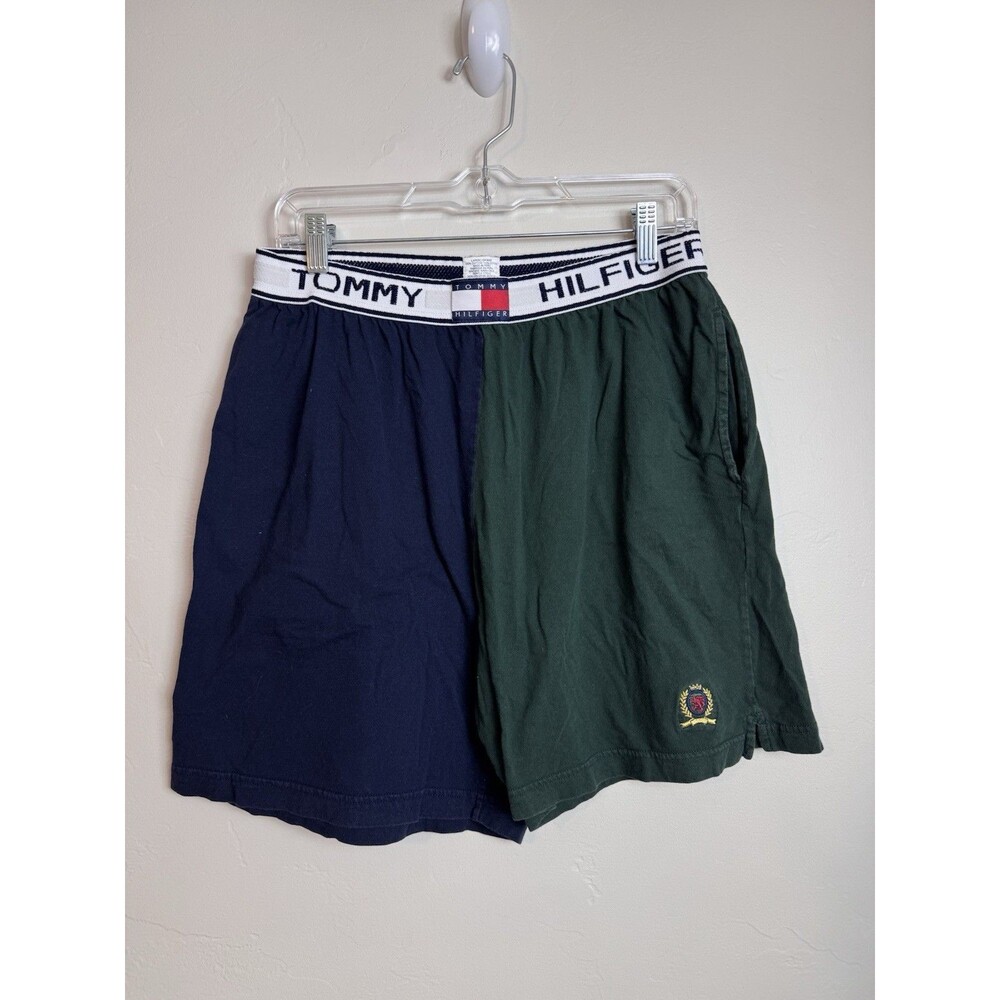 Rare Vintage TOMMY HILFIGER Color Block Terry Shorts Discontinued Large Y2K 90's